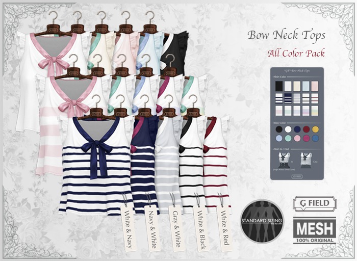 *GF* Bow Neck Tops -all 15- BOX