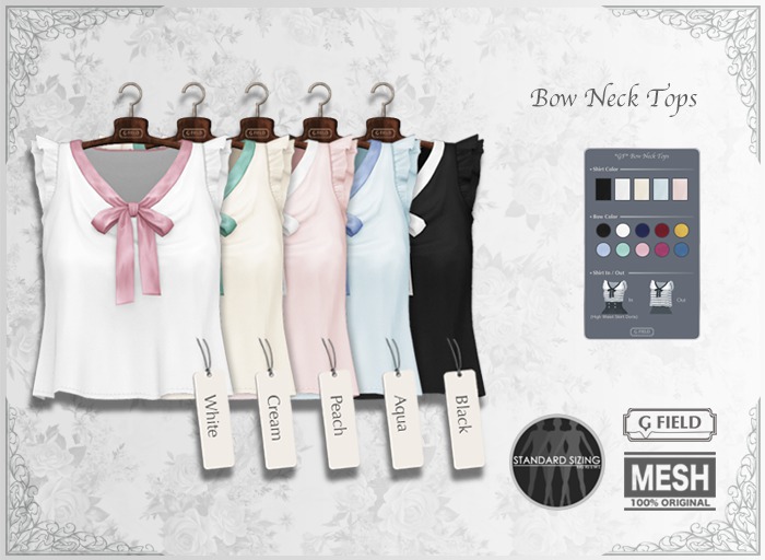 *GF* Bow Neck Tops -plain 5- BOX