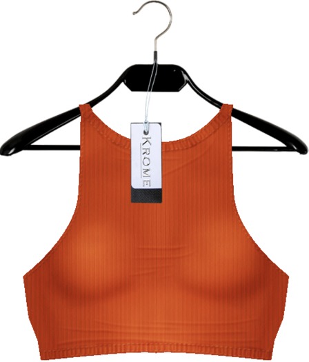 [Krome] Ribbed Tee Orange w/OMEGA