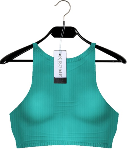 [Krome] Ribbed Tee Turquoise w/OMEGA