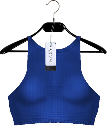 [Krome] Ribbed Tee Blue w/OMEGA