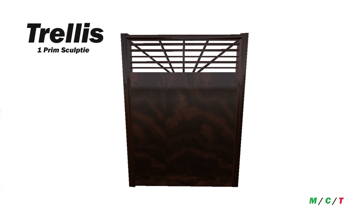 Garden Trellis / Fence ... Dark colored wood (4D)