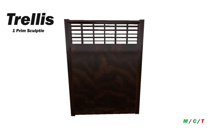 Garden Trellis / Fence ... Dark colored wood (2D)
