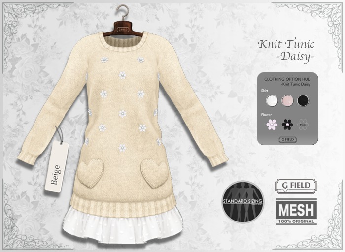 *GF* Knit Tunic "Daisy" -beige- BOX