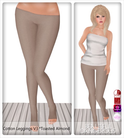 ! Beautiful Dangerous ! Cotton Leggings V3 [Toasted Almond]