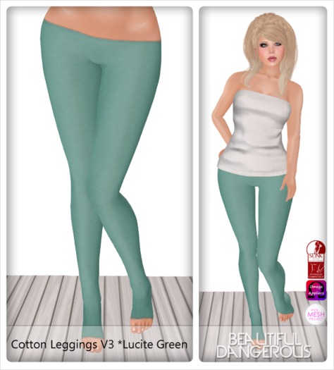 ! Beautiful Dangerous ! Cotton Leggings V3 [Lucite Green]