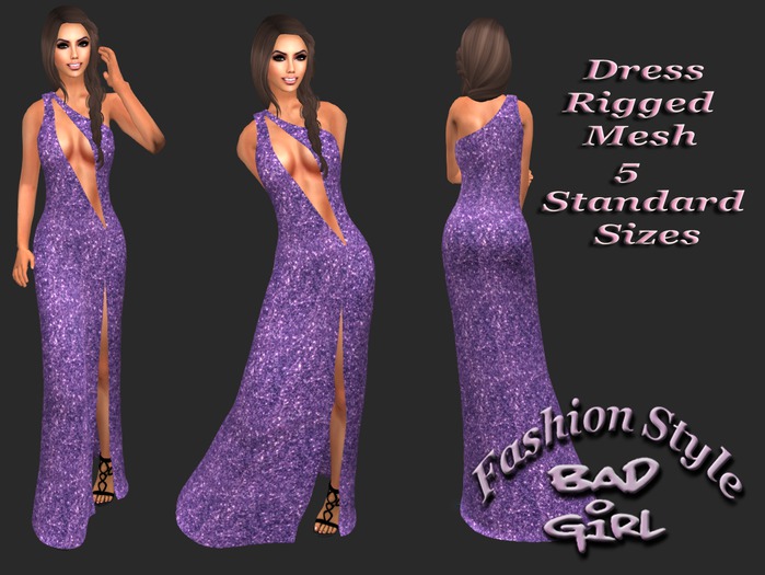 Bad Girl Rigged Mesh Dress Cutout purple