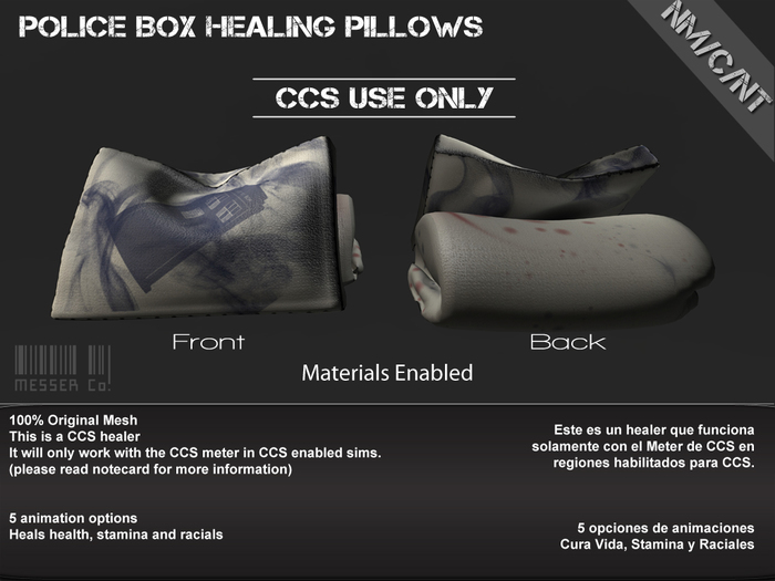 Messer Co Police Box Healing Pillows v1.0