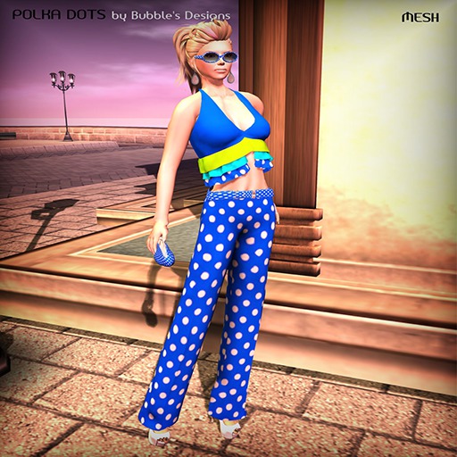 Bubble's Designs-Polka Dots blue