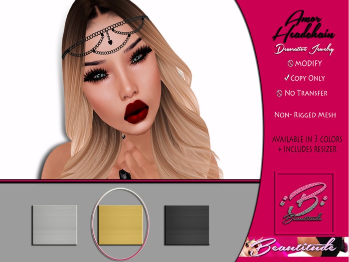 :[Beautitude]: Amor Head Chain [Gold]