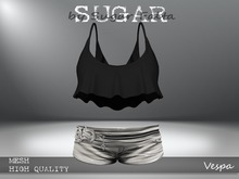 SUGAR - Vespa - BLACK TOP - WHITE SHORTS