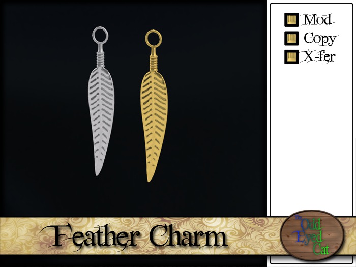 >^OeC^< Findings - Feather Charm