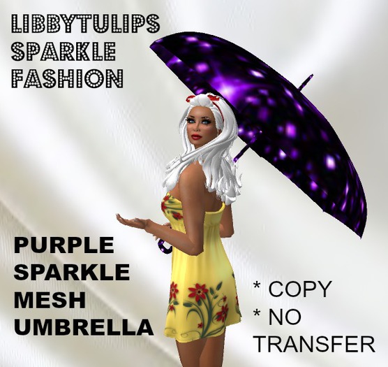 * Purple Sparkle Mesh Umbrella *