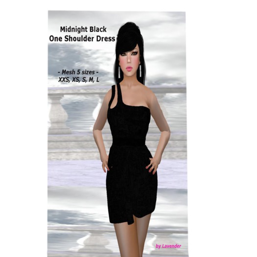 Midnight Black One Shoulder Dress