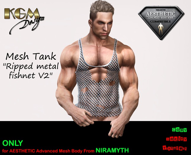 KGM Design - "Ripped Metal Fishnet" Tank V.2