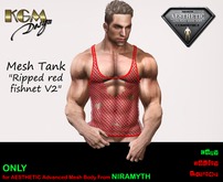 KGM Design - "Ripped Red Fishnet" Tank V.2 