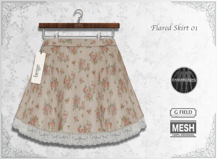 *GF* Flared Skirt01 -beige- BOX