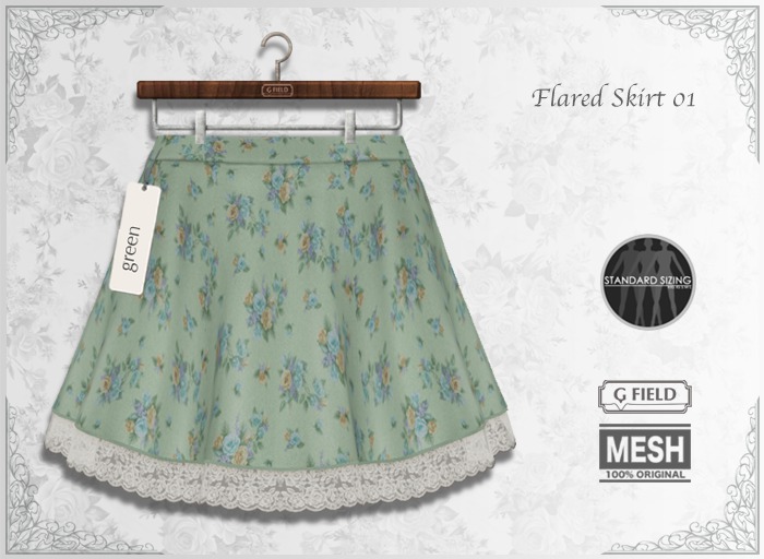 *GF* Flared Skirt01 -green- BOX