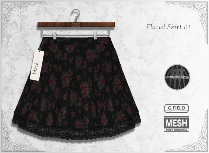 *GF* Flared Skirt01 -black