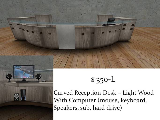 Curved Reception Desk Light Wood1