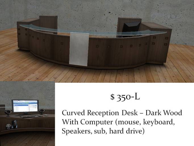 Curved Reception Desk Dark Wood1