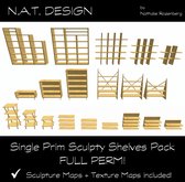 N.A.T. DESIGN Single Prim Sculpty Shelves Pack FULL PERM!