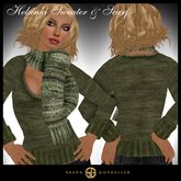 -SG- Helsinki Women's Sweater & Scarf Green