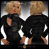 -SG- Helsinki Women's Sweater & Scarf Black