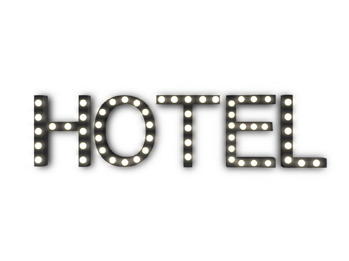 [Px] "HOTEL" Illuminated Light Bulbs Sign