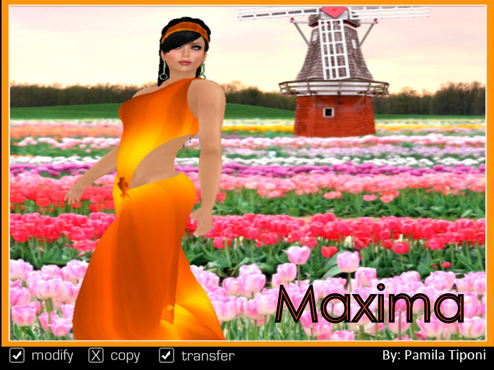 MAXIMA Orange Dress for KingsDay Holland ( FREE HAIR GRATIS HAAR )