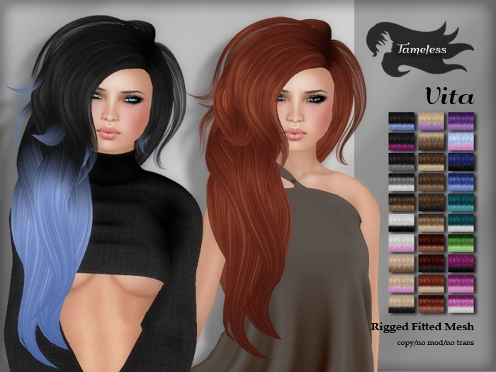 *NEW RELEASE* Tameless Hair Vita (Rigged Fitted MESH) - Fades