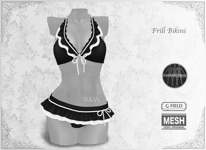 *GF* Frill Bikini -B&W- BOX