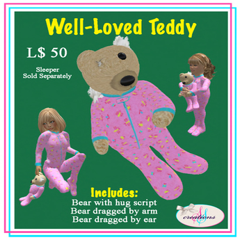 Second Life Marketplace - *SS* Well Loved Teddy (pink)