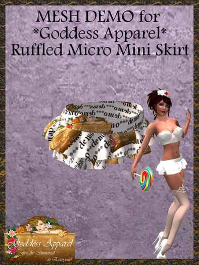 *Goddess* Ruffled Micro Mini Skirt MESH Demos