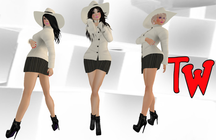 TW>Lady in Creme Stripes