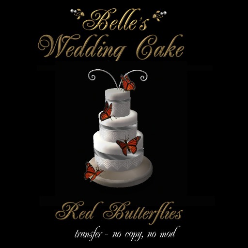 Wedding Cake Round Butterflies RED-Resize 