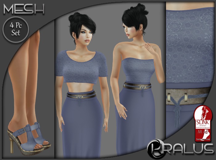 ::KRALUS:: Mesh : Primrose : Dusty Blue