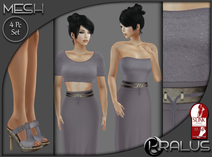 ::KRALUS:: Mesh : Primrose : Dusty Violet 