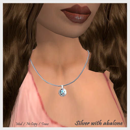 Silver Necklace with Abalone