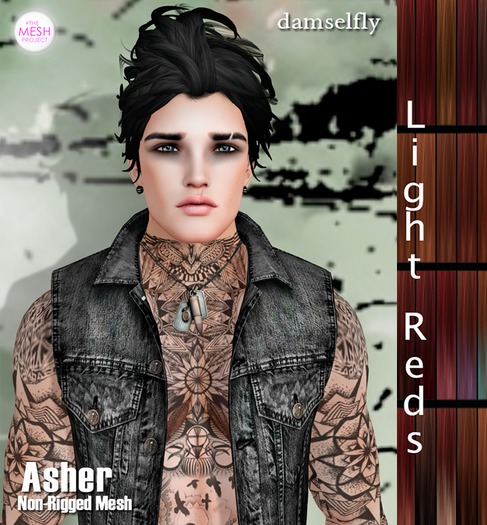 *~*Damselfly*~*Asher Non-Rigged Mesh Light Reds