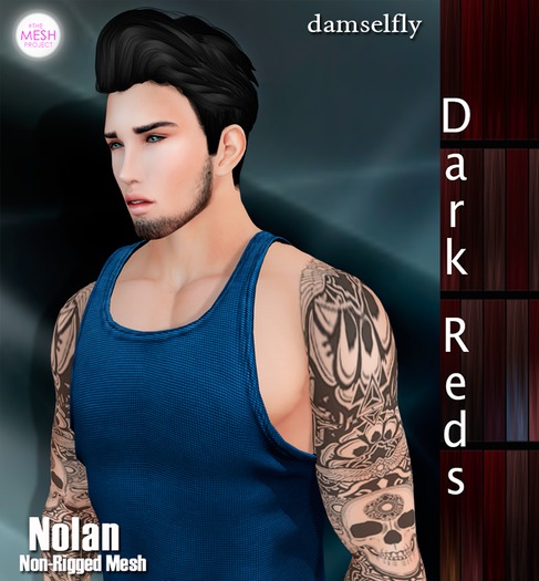 *~*Damselfly*~*Nolan Non-Rigged Mesh Dark Reds