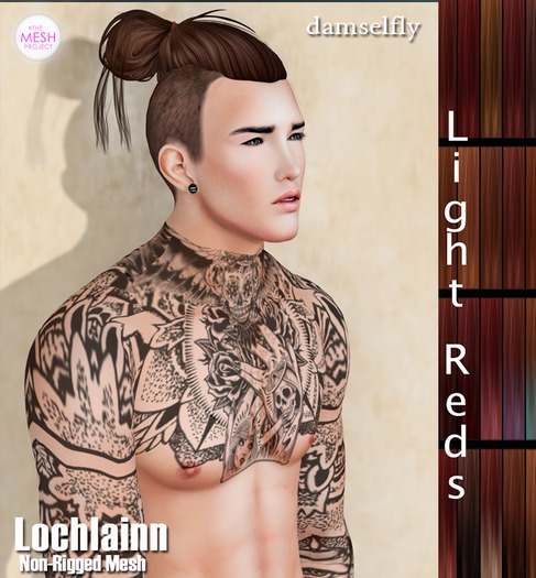 *~*Damselfly*~*Lochlainn Non-Rigged Mesh Light Reds