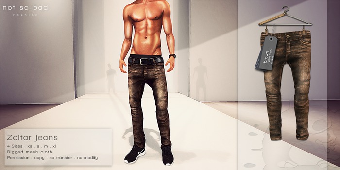 not so bad . mesh . ZOLTAR jeans . brown