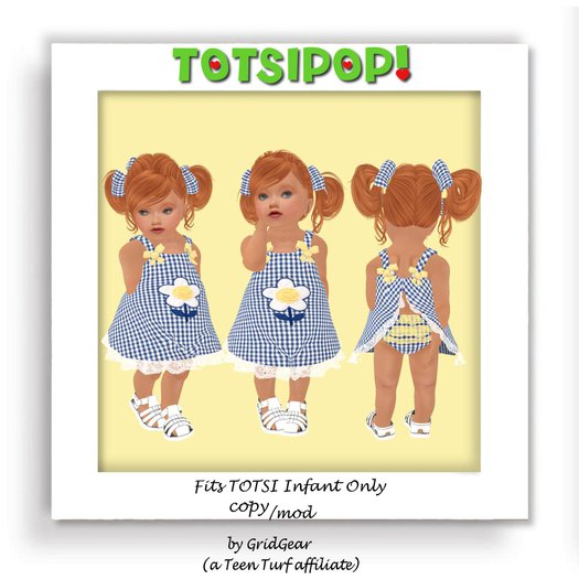 TOTSIPOP! Infant Blue Gingham Sling Dress