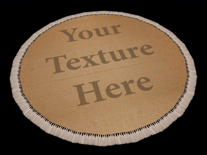 Blank Fringed Round Rug (white pony tails) MT