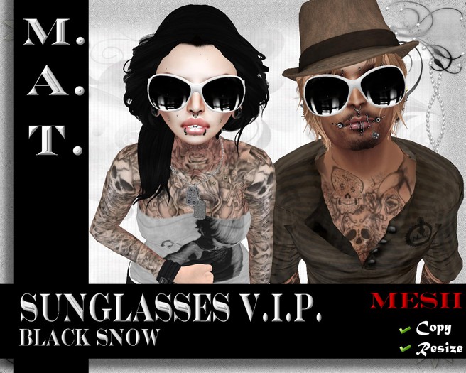 M.A.T. Sunglasses V.I.P. Black Snow