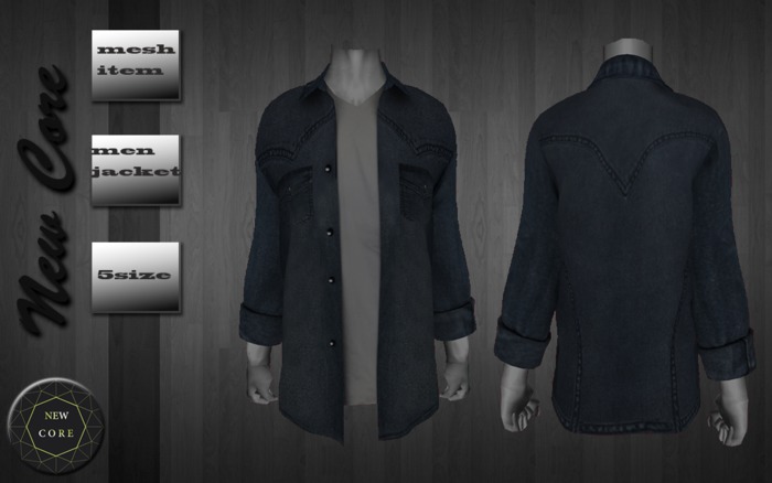04. NEWCORE)MEN MIDDLE BLUE JACKET SHIRTS L$150