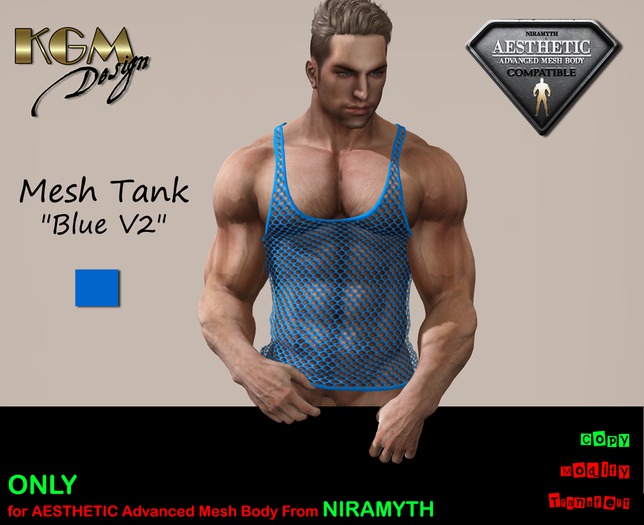 KGM Design - Blue Fishnet Tank V2