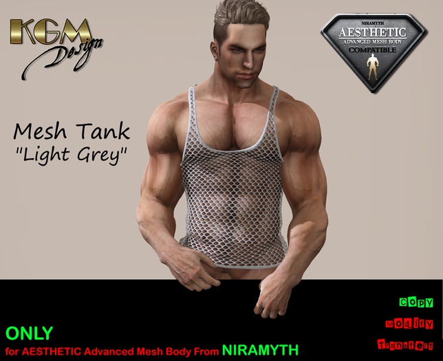 KGM Design - Light Grey Fishnet Tank