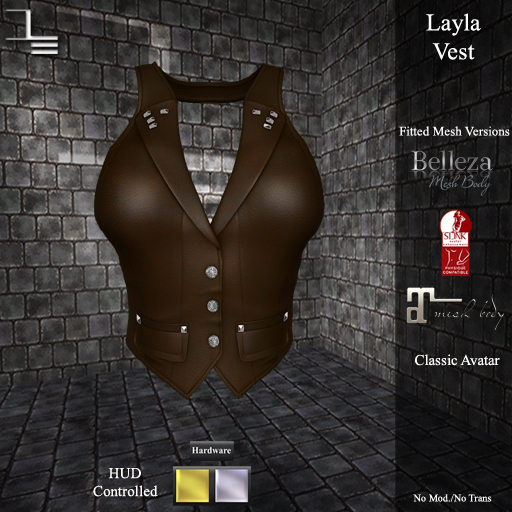 DE Designs - Layla Vest - Buck Leather